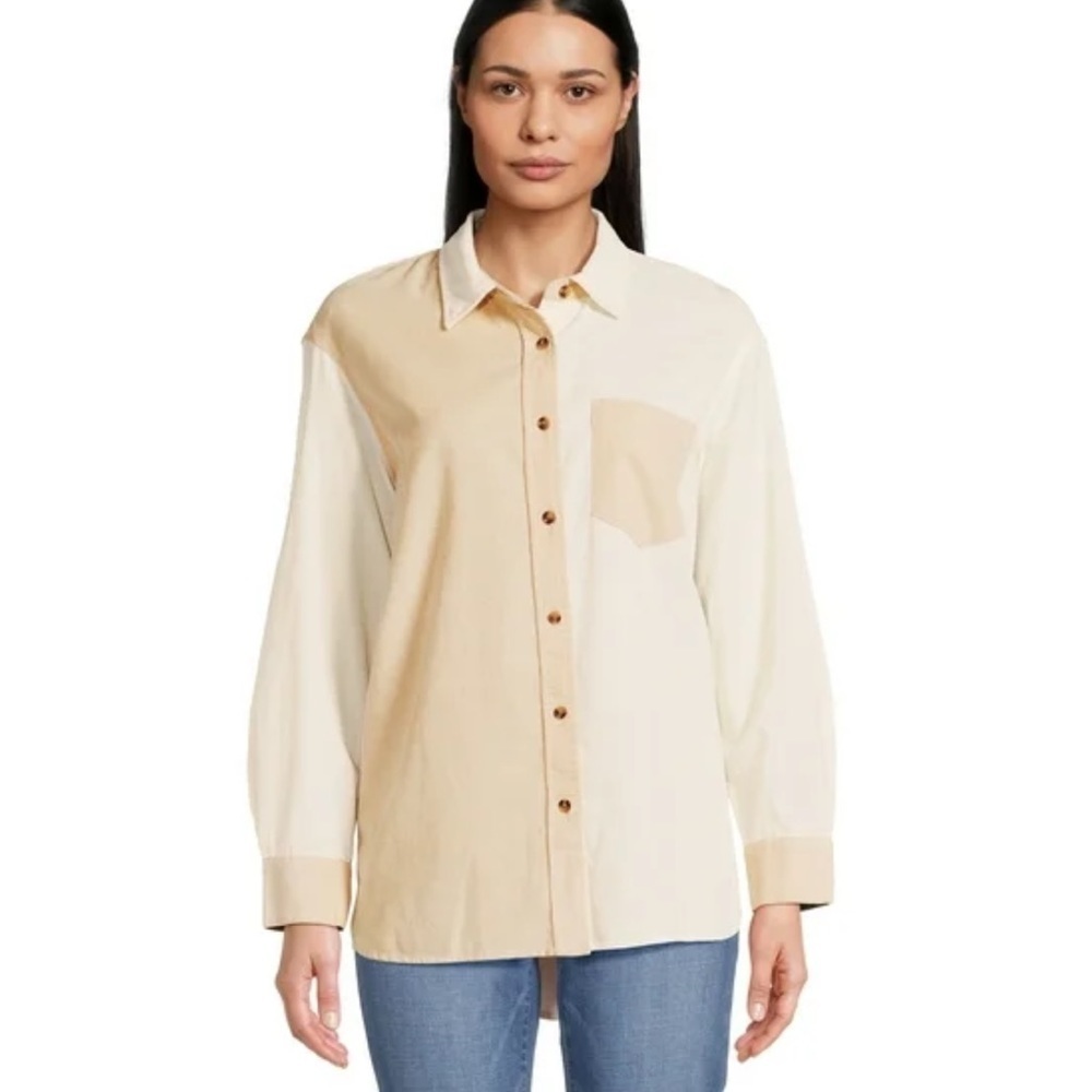 Time and Tru 2 Tone Corduroy Button Down shirt size XXL